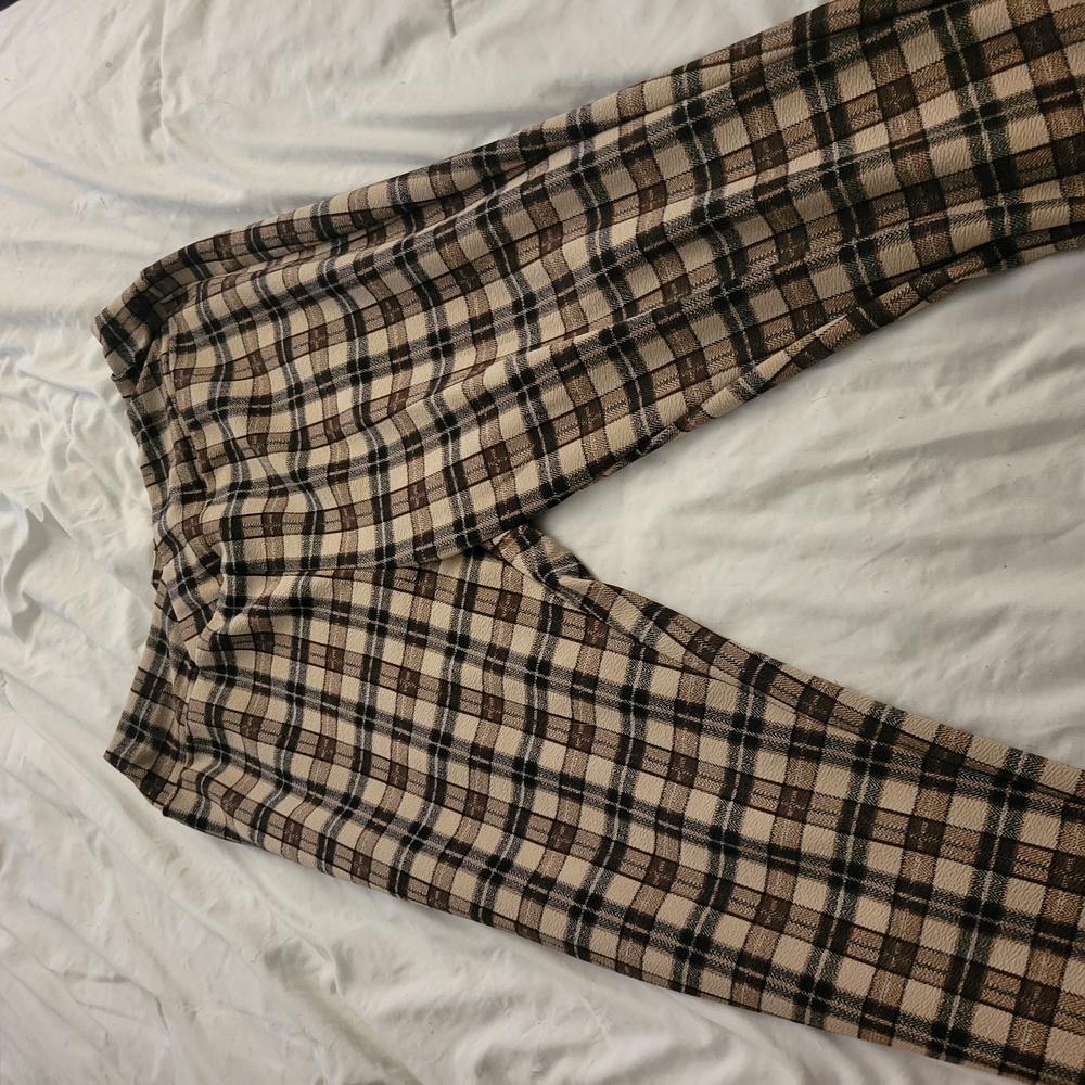 Plaid Brown and Cream Pants
